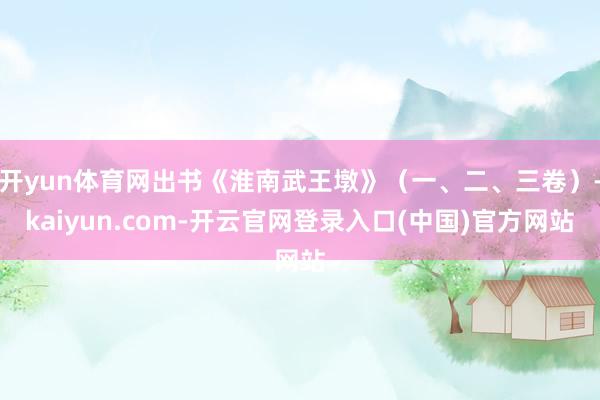 开yun体育网出书《淮南武王墩》（一、二、三卷）-kaiyun.com-开云官网登录入口(中国)官方网站