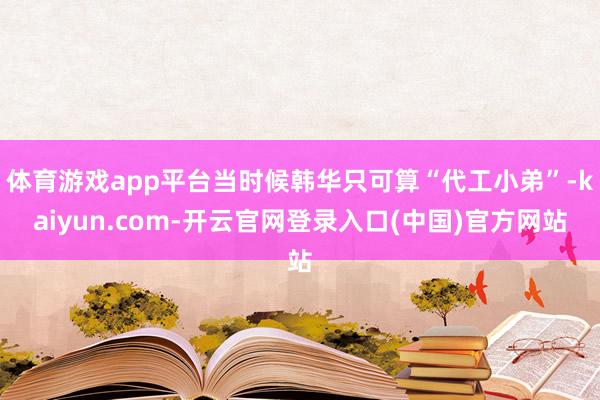 体育游戏app平台当时候韩华只可算“代工小弟”-kaiyun.com-开云官网登录入口(中国)官方网站