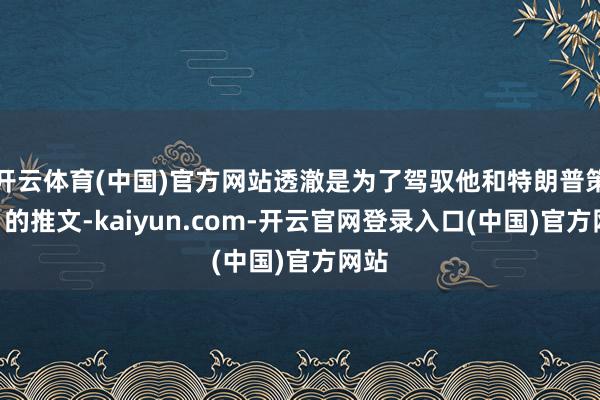 开云体育(中国)官方网站透澈是为了驾驭他和特朗普策动”的推文-kaiyun.com-开云官网登录入口(中国)官方网站