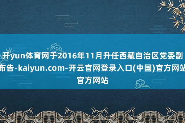 开yun体育网于2016年11月升任西藏自治区党委副布告-kaiyun.com-开云官网登录入口(中国)官方网站