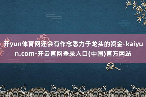 开yun体育网还会有作念悉力于龙头的资金-kaiyun.com-开云官网登录入口(中国)官方网站