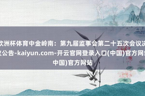 欧洲杯体育中金岭南：第九届监事会第二十五次会议决议公告-kaiyun.com-开云官网登录入口(中国)官方网站