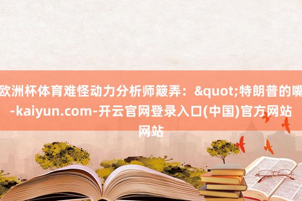 欧洲杯体育难怪动力分析师簸弄："特朗普的嘴-kaiyun.com-开云官网登录入口(中国)官方网站
