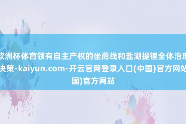 欧洲杯体育领有自主产权的坐蓐线和盐湖提锂全体治理决策-kaiyun.com-开云官网登录入口(中国)官方网站