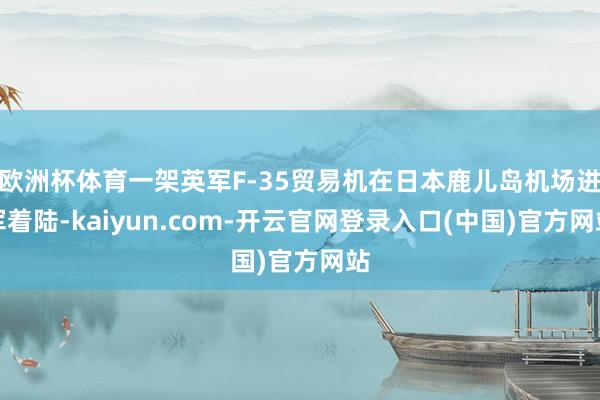 欧洲杯体育一架英军F-35贸易机在日本鹿儿岛机场进军着陆-kaiyun.com-开云官网登录入口(中国)官方网站